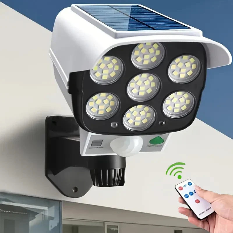 2000LM Solar Motion Sensor Outdoor LED Security Floodlight Wireless 77LED Light