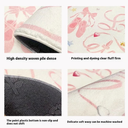 Alfombra de cachemir sintético VIKAMA, alfombrilla antideslizante engrosada, absorbente y resistente a las manchas para uso en el hogar y junto a la cama