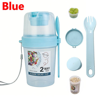 Breakfast On The Go Cups, Salad Cup To Go, Take And Go Yogurt Cereal Overnight Oats Snack Parfait Containers & Salad Dressing Ho