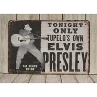 ElvisPresleyAlumSign m1 Elvis Presley Tin Metal Sign - Vintage Live in Concert Ad Style, Man Cave Poster