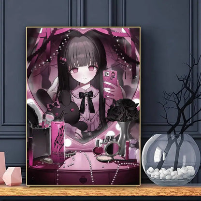 Cartel bonito de anime J-Jirai Kei, impresión artística de pared, impermeable, para hogar, sala de estar, dormitorio, bar, decoración estética