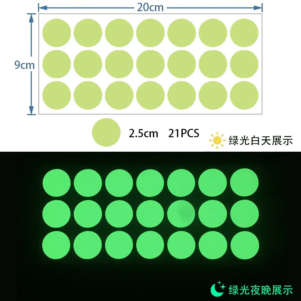 Glow in the Dark Wall Stickers | Luminous Dots Decals for Kids Room