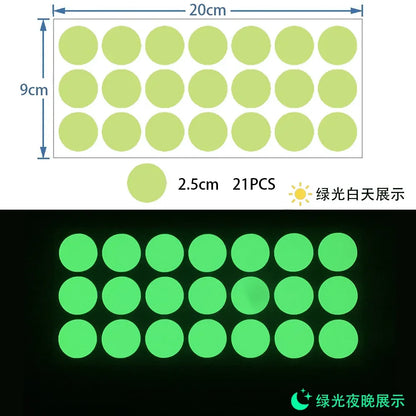 Glow in the Dark Wall Stickers | Luminous Dots Decals for Kids Room