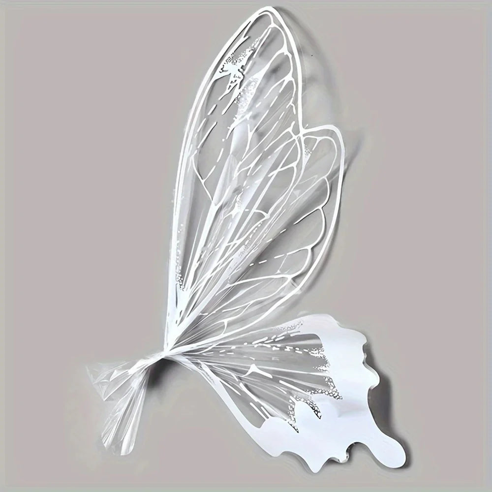 40pcs Transparent Crystal Butterfly Wrapping Paper | Floral Bouquet Packaging Material