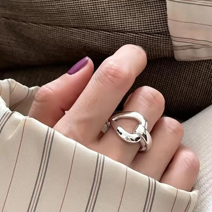 VENTFILLE 925 Sterling Silver Adjustable Rings | Vintage Hip Hop Couples Jewelry
