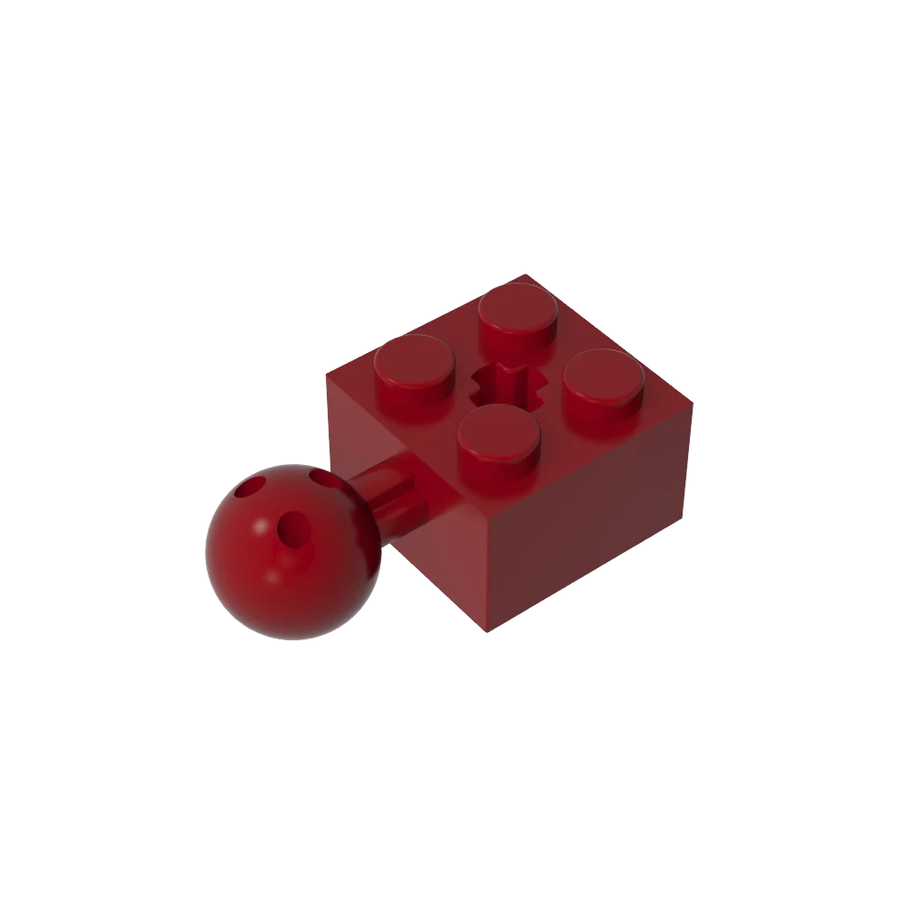 Gobricks GDS-976 Technical Brick Modified 2 x 2 with Ball Joint and Axle Hole | Compatible with Lego 57909