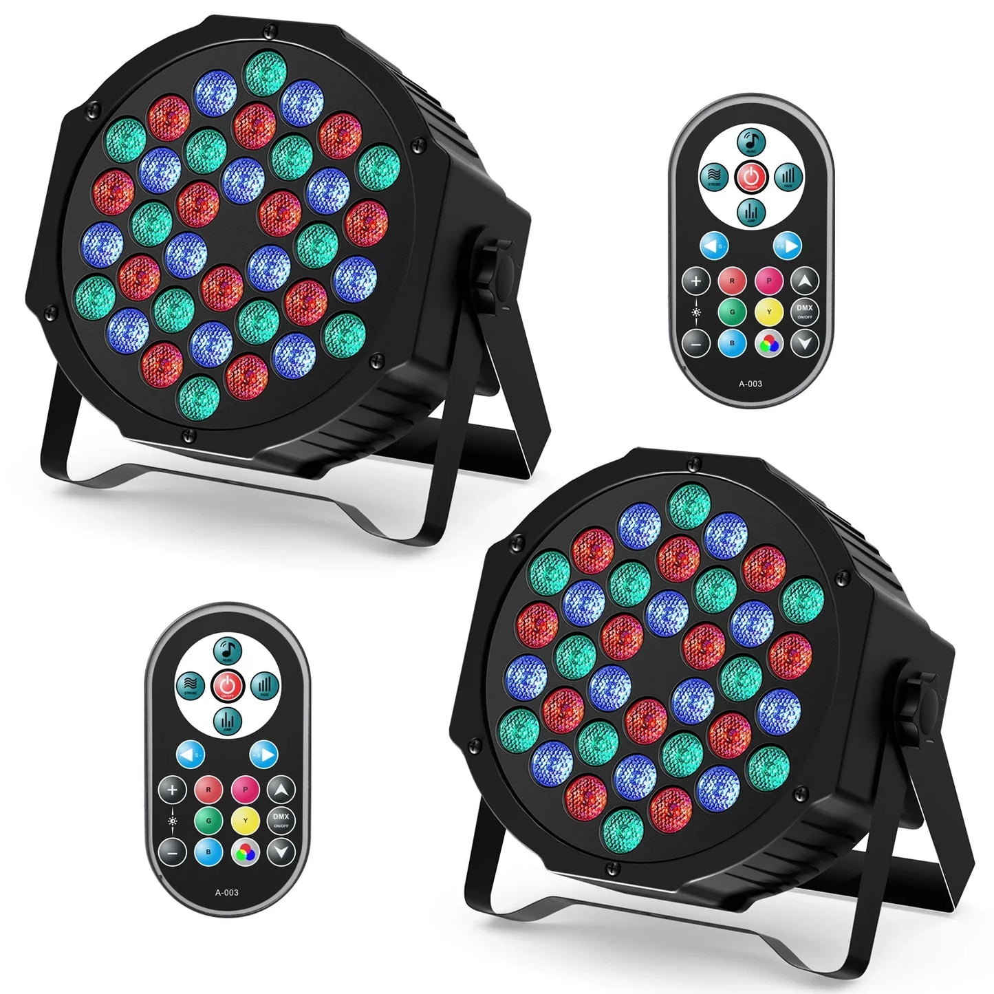 RGB Par Lights 36LED Stage Lighting – DMX512 Uplights for DJ, Party, Wedding Events