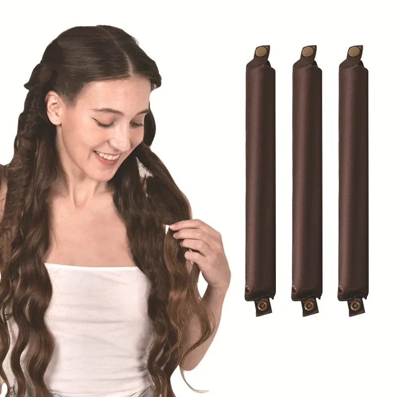 Bigoudis Sans Chaleur Bandeau Satiné Tige à Friser Sans Chaleur Boucles de Soie Bigoudis Paresseux Rouleaux à Cheveux Doux à Dormir Outils de Coiffage