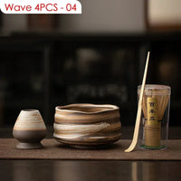 4PCS Outils de préparation de thé japonais Matcha DIY Fouet à Matcha en bambou Cuillère Bol Fouet à thé Brosses Accessoires de cérémonie