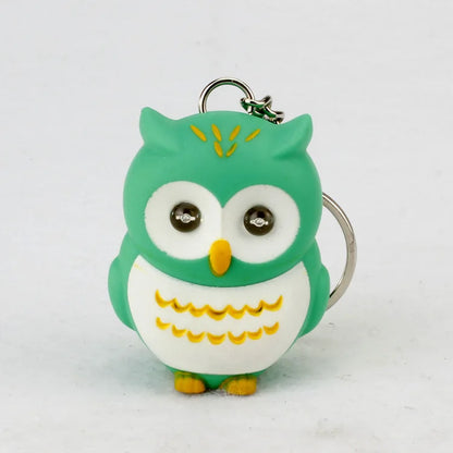 LED Owl Keychain with Sound and Light | Cute Bag Pendant for Keys