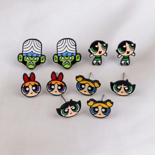Cartoon Animal Stud Earrings | Cute Stainless Steel Pierced Jewelry for Women