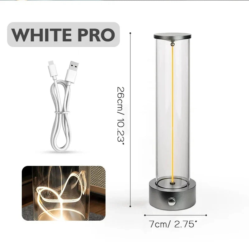 Lámpara de mesita de noche LED inalámbrica con un toque minimalista, regulable