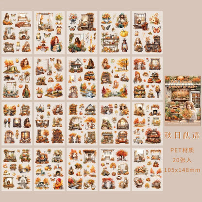Mr Paper 20Pcs/book Teenage Travelling Decorative Sticker Book | Four Seasons DIY Calendar Diary