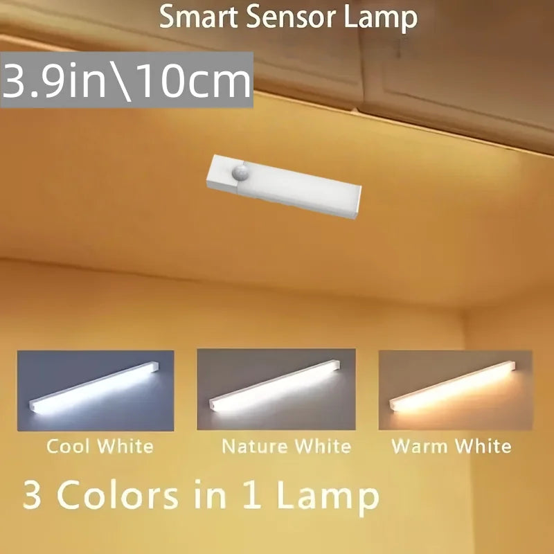 4-Size Sensor Night Light | USB Rechargeable Magnetic LED Lamp for Home Office