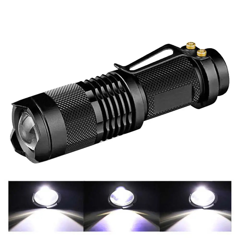 3 Modes Portable LED Flashlight | Zoomable Torch for Outdoor Use