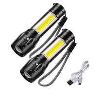 Portable Zoomable Strong LED Flashlight | Rechargeable Mini Torch for Camping and Emergencies