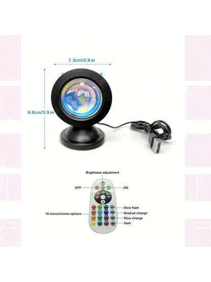 Sunset Projection Lamp with Remote | 16 Color LED Night Light