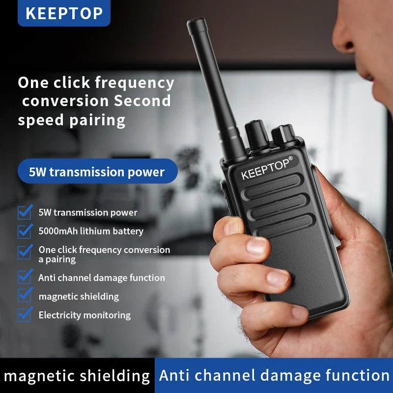Mini Walkie Talkie Long Range Two Way Radio UHF Portable Handheld Radios