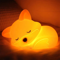 FoxyGlow | Squishy LED Fox Night Light with USB Rechargeable Nursery Decor