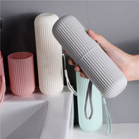 Portable Toothbrush Cup and Toothpaste Holder | Travel Toiletries Storage Case