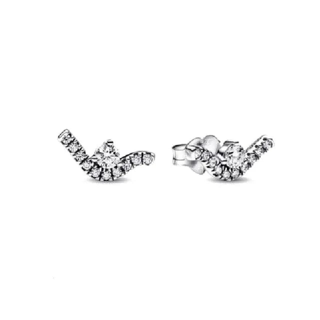 925 Silver Double Hoop Five-pointed Star Stud Earrings | Fine Jewelry Gift for Women