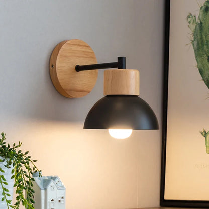 Nordic Wood LED Wall Lamp Bedside Sconce for Bedroom Staircase Balcony