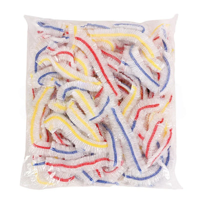 Kitchen Elastic Food Covers | 100 Pack Reusable Plastic Wrap for Bowls and Plates