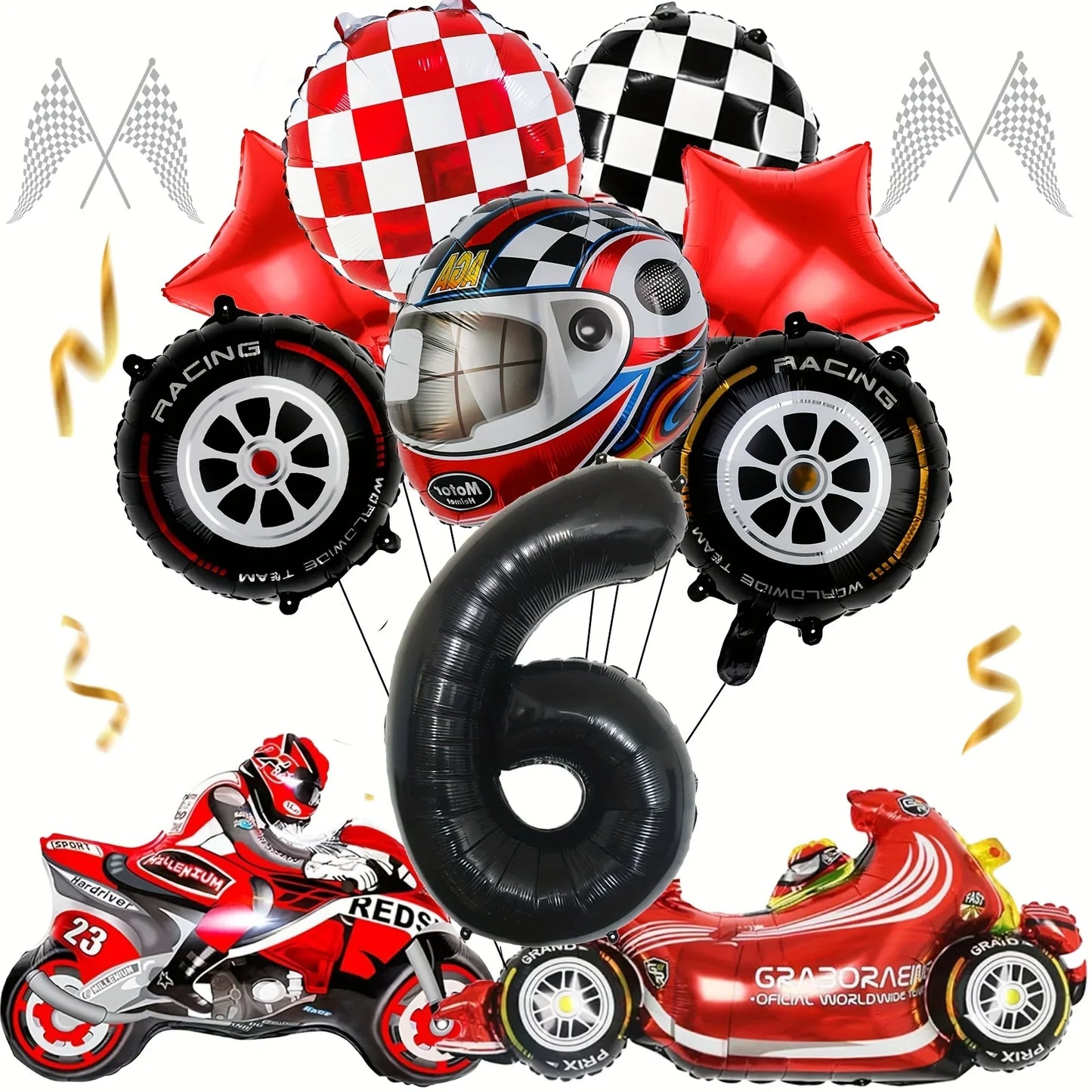 12pcs Racing Car Balloon Birthday Set | Party Decor for Boys
