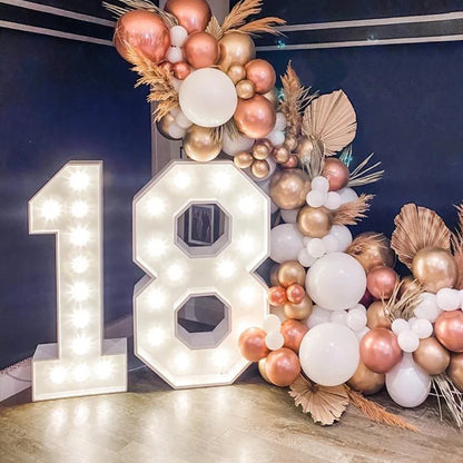 91.5cm Giant Led Light Birthday Number Figure 1st Birthday Anniversary Wedding Baby Shower Decor 30 40 50 Birthday Number Frame