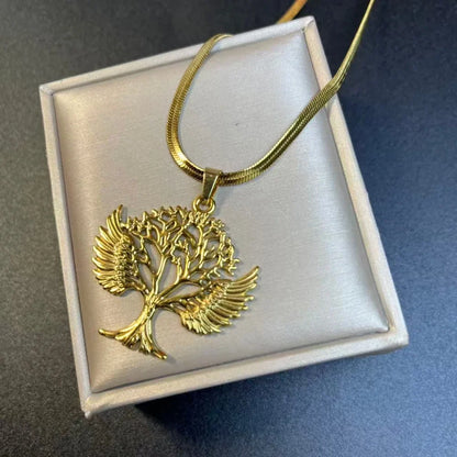 Tree of Life Pendant Necklace | Stainless Steel Family Tree Jewelry for Men and Women