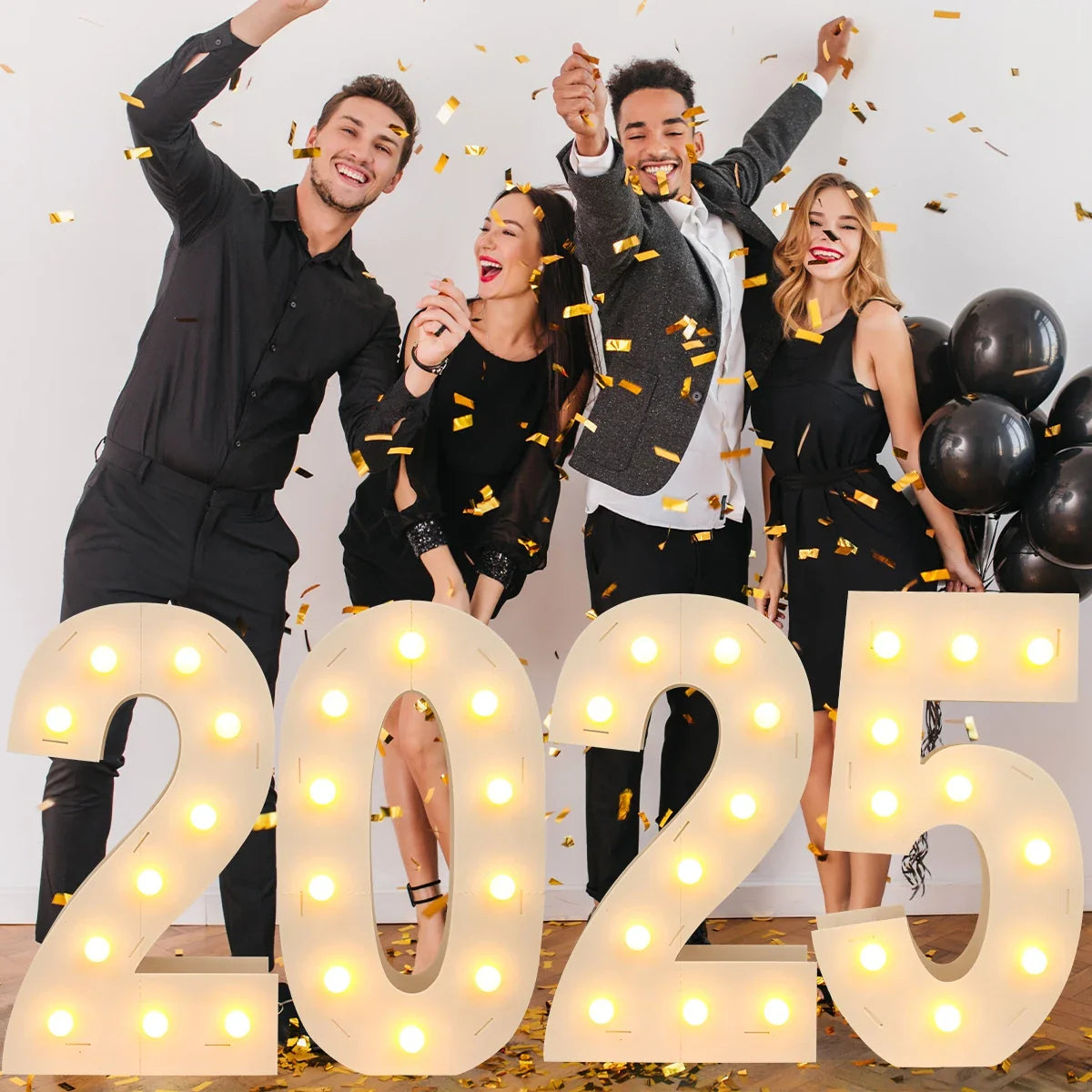 Marco de luz LED de 91,5 cm con números gigantes, decoración para fiesta de primer cumpleaños, bodas, 30, 50, 60 cumpleaños, baby shower.