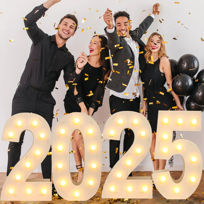 Marco de luz LED de 91,5 cm con números gigantes, decoración para fiesta de primer cumpleaños, bodas, 30, 50, 60 cumpleaños, baby shower.