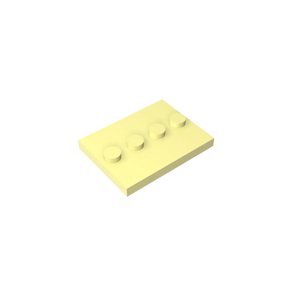 Gobricks GDS-980 Tile, Modified 3 x 4 with 4 Studs in Center | Compatible Building Block for DIY and MOC
