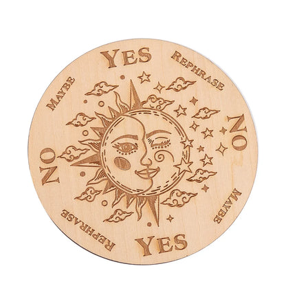 10cm Crystal Grid Wooden Display Board | Laser Engraved Spiritual Decor