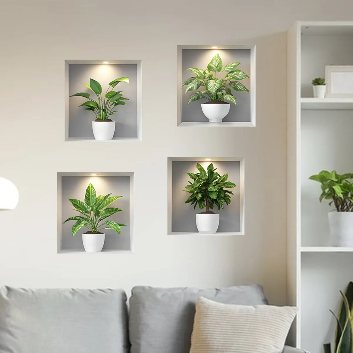 Green Plant Wall Stickers | Modern Home Decor Set