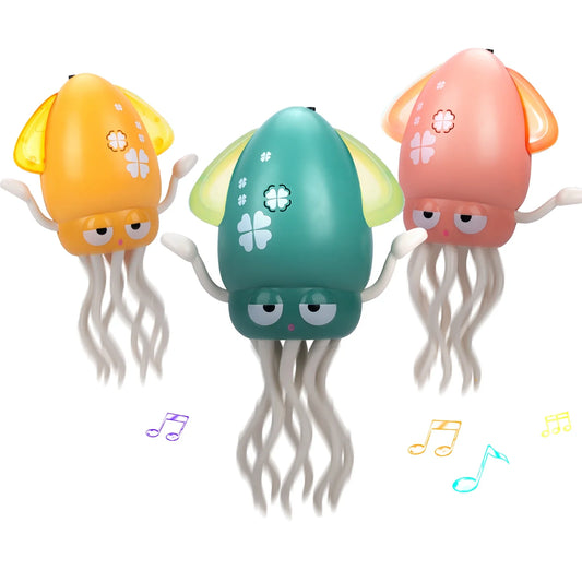 Jouets Électroniques Poulpes Dansants avec Lumière et Musique Drôle Poulpe Coulant à Plat à Induction Jouets Interactifs pour le Développement de la Motricité des Bébés Cadeaux pour le Ventre