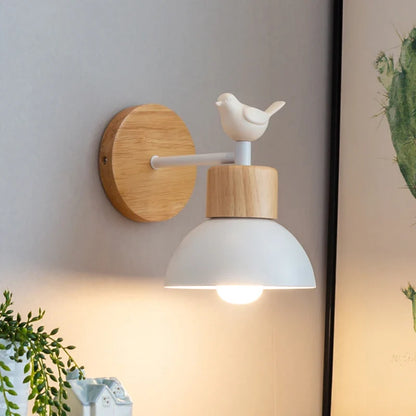 Nordic Wood LED Wall Lamp Bedside Sconce for Bedroom Staircase Balcony