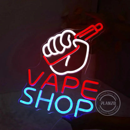 Enseigne Néon VAPE Shop pour Magasin de Cigarettes Électroniques LED Lumineuse Logo d'Entreprise Décoration Murale Cadeau Anniversaire Noël Papa Mari