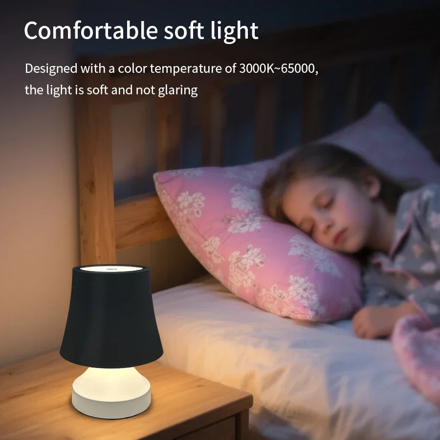 LumiNest | Rechargeable LED Desk Lamp with 3-Color Dimmable Bedside Light Decor
