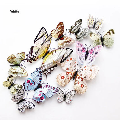 3D Butterfly Wall Stickers | 12/24pcs Magnetic Decor for Refrigerator and Walls