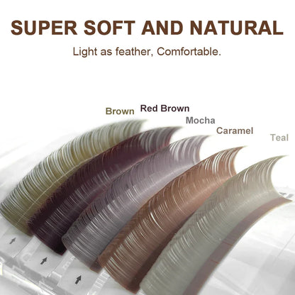 NATUHANA Caramel Colored Lashes | Individual Faux Mink Eyelashes