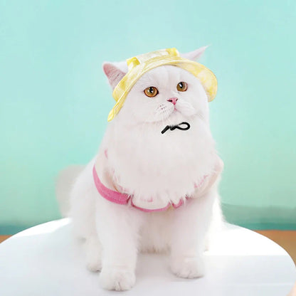 Summer Dog Sun Hat | Breathable Cotton Bucket Hat for Small and Medium Pets