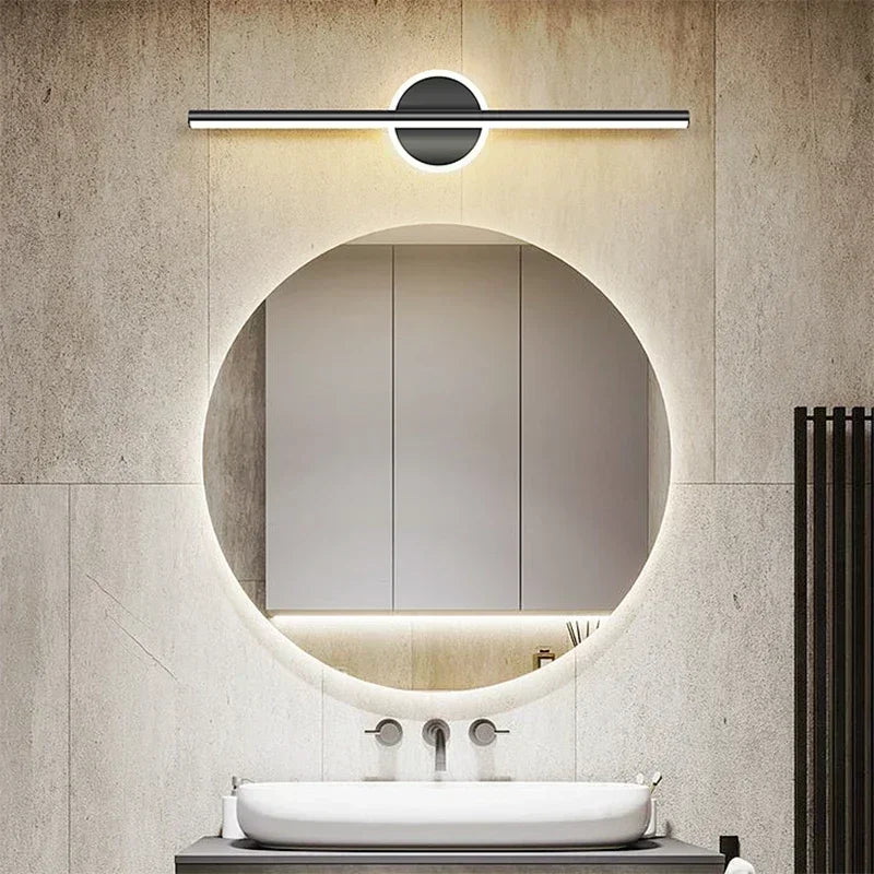 LED Mirror Front Wall Light – 40/60cm Gold Black Indoor Lamp for Bathroom & Bedroom