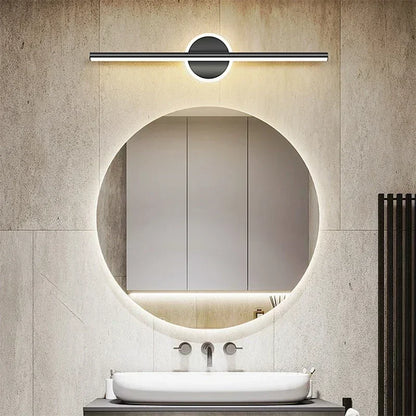 LED Mirror Front Wall Light – 40/60cm Gold Black Indoor Lamp for Bathroom & Bedroom