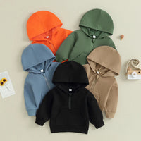 Kids Solid Color Hoodie – Long Sleeve Pullover for Toddlers