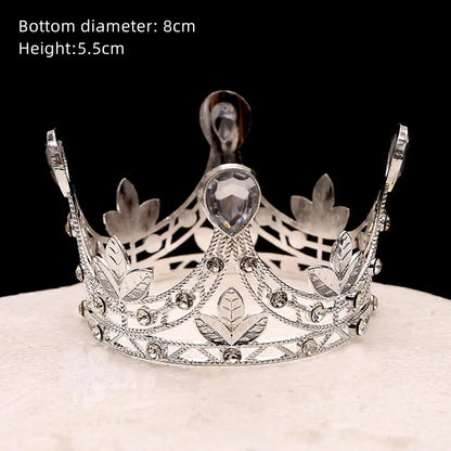 Rhinestone Crown Baking Cake Topper Headwear Decoration Children's Hair Accessories Princess Wedding Birthday Party Supplies New