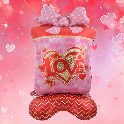 Heart to Heart Love Bear Balloon | Valentine's Day Decor with Stand