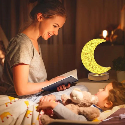 Crystal Touch LED Night Light – USB Dimmable Moon Lamp for Bedroom & Girls Room