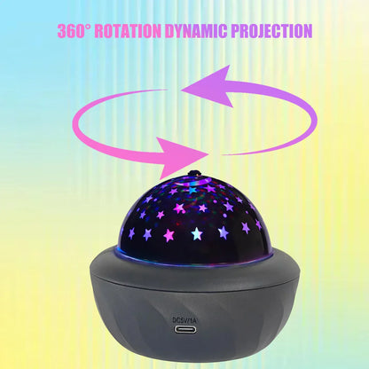 USB RGB Starry Night Sky Projector | Rotating Moon Stars Room Decor Lamp