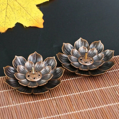 Porous Lotus Incense Holder Tray | Zen Metal Sandalwood Incense Burner Plate
